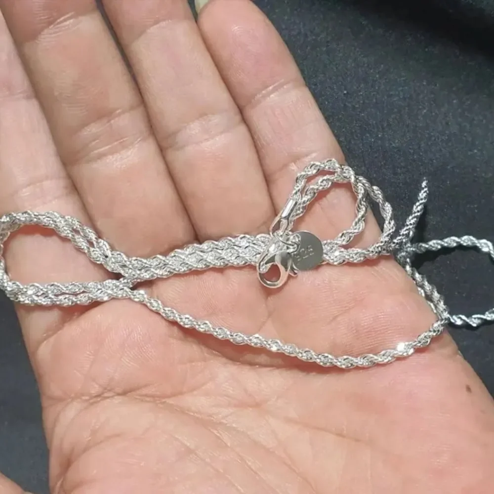 925 silver twist unisex necklace